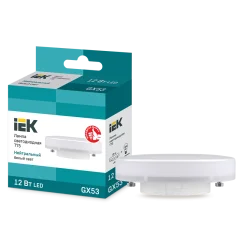 Лампа LED T75 таблетка 12Вт 230В 4000К GX53 IEK LLE-T80-12-230-40-GX53