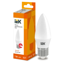 Лампа LED C35 свеча 7Вт 230В 3000К E27 IEK LLE-C35-7-230-30-E27