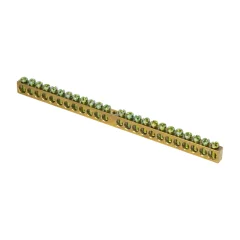 Шина PEN "ноль-земля" (8х12мм) 24 отверстия латунь крепеж по центру PROxima EKF sn0-125-24-c