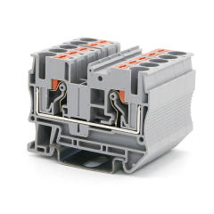 Клемма проходная, зажим push-in, 2 точки подключения, 6 кв.мм, серая DKC VPR-6-GY