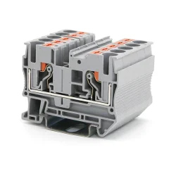 Клемма проходная, зажим push-in, 2 точки подключения, 6 кв.мм, серая DKC VPR-6-GY