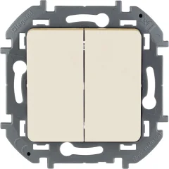 Выключатель двухклавишный - INSPIRIA - 10 AX - 250 В~ - слоновая кость Legrand 673621