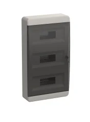 TEKFOR Корпус пластиковый ЩРН-П-36 IP41 черная прозрачная дверь IEK TF5-KP12-N-36-41-K01-K03