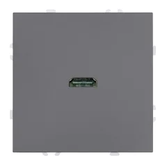 Розетка HDMI 2.0 Type A (механизм) платиново-серый soft touch серия Эмили RST00-5118-10 5017 STEKKER