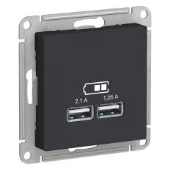 Розетка 2xUSB, карбон Systeme Electric ATN001033