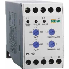 Реле контроля фаз 380В тип 01 серии РК-101 DEKraft 23300DEK