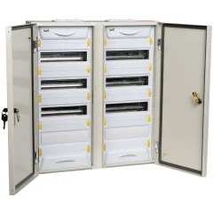 Щит металлический UNIVERSAL ЩРн-2х48з-1 74 на 96 модулей навесной с шинами N+PE 690х620х136 IP54 ИЭК