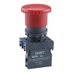 Кнопка упр. "Грибок" Φ40мм NP8-01ZS/14 фикс., красн., 1НЗ, IP65 (R) CHINT 667210