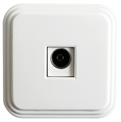 Розетка телевизионная1-местная, 75 Ом, 5-862МГц, PST00-20-20 (ТР-01), белый STEKKER 39705