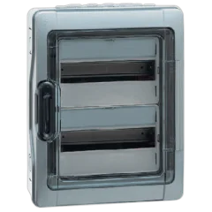 Шкаф накладной Plexo на 24 (2х12) модуля с шинами N+PE с прозрачной дверью IP65 Legrand 601982