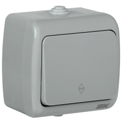 AQUATIC Выключатель 1-клавишный проходной для открытой установки 10А IP54 ВС-20-1-2-А EVA12-K03- IEK