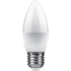 Лампа светодиодная, (9W) 230V E27 6400K С37, LB-570 Feron 25938