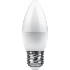 Лампа светодиодная, (9W) 230V E27 6400K С37, LB-570 Feron 25938