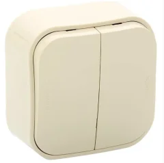 Переключатель двухклавишный Quteo слоновая кость Legrand 782236