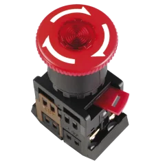 Кнопка ANE-22 "Грибок"с фикс.крас.d22мм неон/240В 1з+1р IEK BBG40-ANE-K04