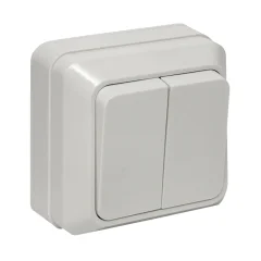 Рим Выключатель 2-клавишный 10А белый EKF ENV10-023-10