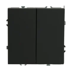 Выключатель 2-клавишный (механизм), , 250В, 10А, серия эмили, RSW10-5104-05, черный уголь, so STEKKE