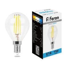 Лампа светодиодная, (11W) 230V E14 6400K прозрачная, LB-511 Feron 38225