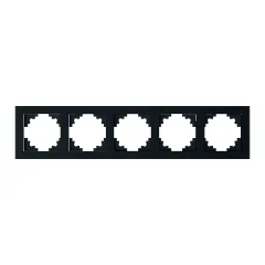 Рамка 5-местная, стекло, серия Катрин, GFR00-7005-05, черный STEKKER 39641