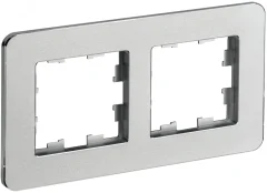 BRITE Рамка 2 поста РУ-2-1-Бр металл алюминий RE IEK BR-M22-M-01-K47