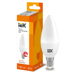 Лампа LED C35 свеча 7Вт 230В 3000К E14 IEK LLE-C35-7-230-30-E14