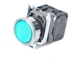 Кнопка SB4 с подсветкой в сборе модульная 22мм зеленая металл 24ВDC 1НО+1НЗ SB4BW33 Systeme Electric
