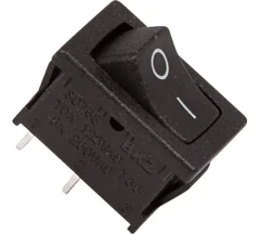 Выключатель клавишный 250V 6А (2с) ON-OFF черный Mini REXANT (10/10/5000) Rexant 36-2110