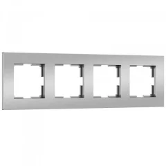 Рамка на 4 поста Slab (серебро матовый) W0042965 Werkel a062817