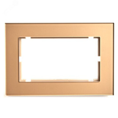 Рамка 2-местная (без перемычки), стекло, серия Катрин, GFR00-7012-08, золото STEKKER 49042