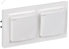 BRITE Комплект 1-местная с заземлением с защитными шторками и крышкой 16А IP44 2 штуки в сборе с дво