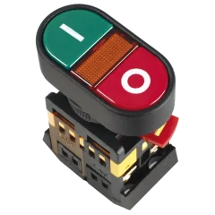 Кнопка APВВ-22N "I-O" d22мм неон/240В 1з+1р IEK BBD10-APBB-K51