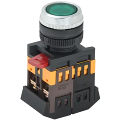 Кнопка ABLFS-22 зеленый d22мм неон/240В 1з+1р IEK BBT30-ABLFS-K06