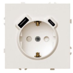 Розетка 1-местная з/ш с/з 16А + USB + Type C (механизм), , 250В, 20W, серия Эмили, RST16-5119 STEKKE