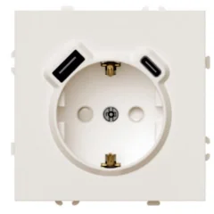 Розетка 1-местная з/ш с/з 16А + USB + Type C (механизм), , 250В, 20W, серия Эмили, RST16-5119 STEKKE