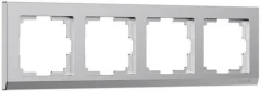 Рамка на 4 поста Stark (серебряный матовый) W0041865 Werkel a063456