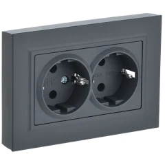 BRITE Роз. 2-я с з/к без з/ш 16А в сб. РС12-3-БрГ граф. IEK BR-R21-16-K53-F