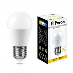 Лампа светодиодная, (11W) 230V E27 2700K G45, LB-750 Feron 25949