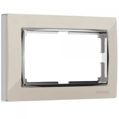 Рамка для двойной розетки (слоновая кость/хром) Snabb W0081903 Werkel a051648 фото 1