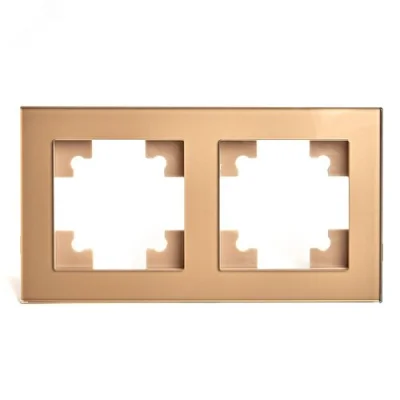 Рамка 2-местная, стекло, серия Катрин, GFR00-7002-08, золото STEKKER 49034 фото 1