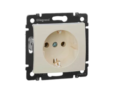 Розетка СП 1-м c з/к механизм (сл. кость) Valena Legrand 774320 фото 1