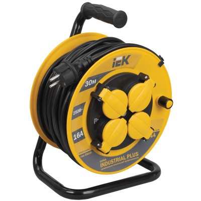 Катушка УК30 2P+PE/30м 3х1,5мм2 IP44 "Industrial plus" IEK WKP15-16-04-30-44 фото 1