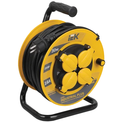 Катушка УК30 2P+PE/30м 3х1,5мм2 IP44 "Industrial plus" IEK WKP15-16-04-30-44 фото 1
