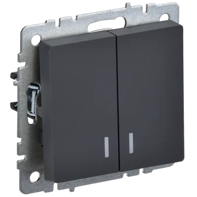 BRITE Выключ. 2-кл. с инд. 10А ВС10-2-1-БрГ граф. IEK BR-V20-1-10-K53 фото 1