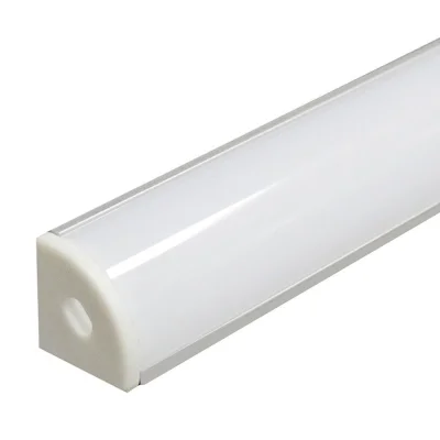 Профиль алюминиевый "угловой круглый 16*16мм", серебро, CAB280 с матовым экраном, 2 заглушками, 4 кр фото 1