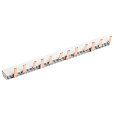 Шина соединительная (гребенка) 3-полюсная (L1 L2 L3) 63А 12 модулей IEK YNS21-3-063-22-12 фото 1