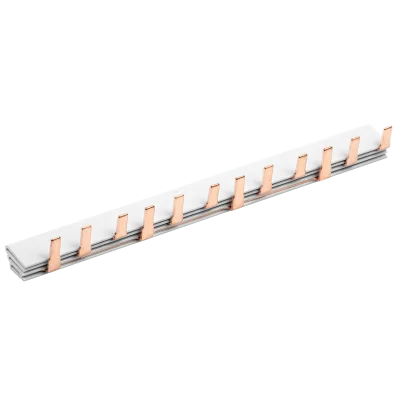 Шина соединительная (гребенка) 3-полюсная (L1 L2 L3) 63А 12 модулей IEK YNS21-3-063-22-12 фото 1