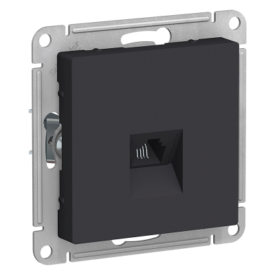 Розетка телефонная 1xRJ11, карбон Systeme Electric ATN001081 фото 1