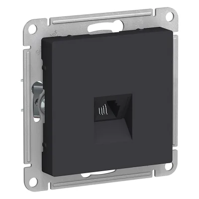 Розетка телефонная 1xRJ11, карбон Systeme Electric ATN001081 фото 1