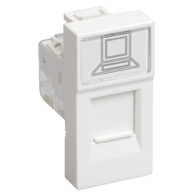 РКИ-10-00-П Розетка компьютерная RJ-45 UTP кат.5e (на 1 модуль) ПРАЙМЕР белая IEK CKK-40D-RI1-K01 фото 1