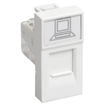 РКИ-10-00-П Розетка компьютерная RJ-45 UTP кат.5e (на 1 модуль) ПРАЙМЕР белая IEK CKK-40D-RI1-K01 фото 1